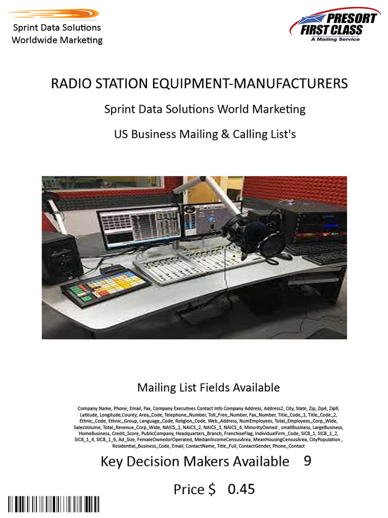 RADIO STATION EQUIPMENT-MANUFACTURERS