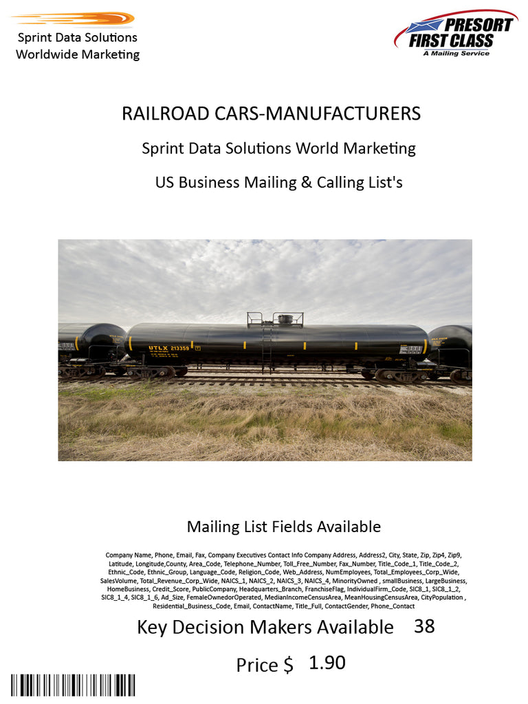 RAILROAD CARS-MANUFACTURERS