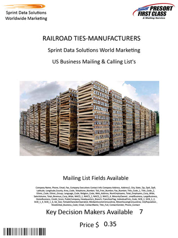 RAILROAD TIES-MANUFACTURERS