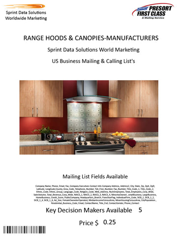 RANGE HOODS & CANOPIES-MANUFACTURERS