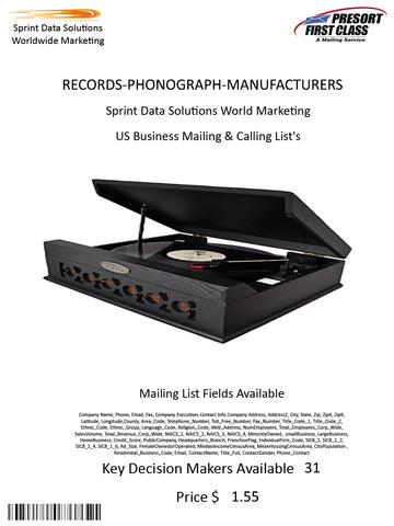 RECORDS-PHONOGRAPH-MANUFACTURERS