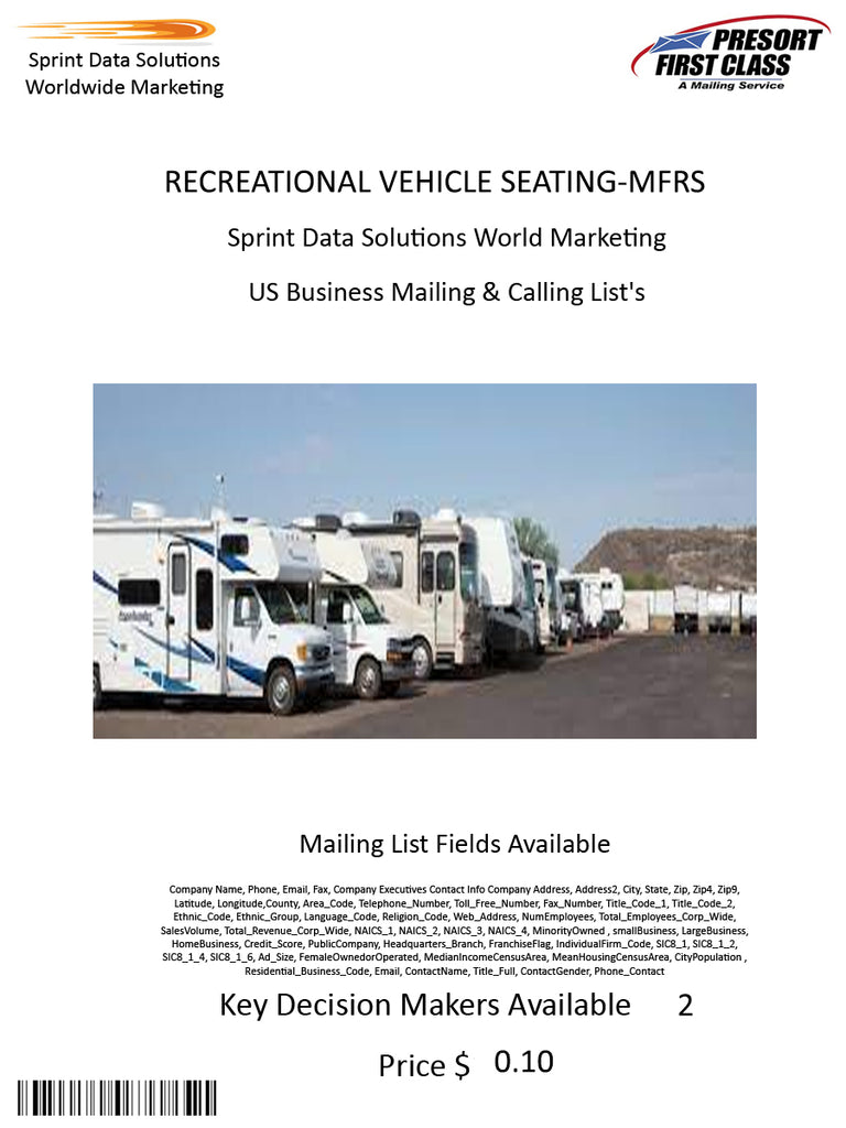 RECREATIONAL VEHICLES-EQUIP, PARTS-MFRS