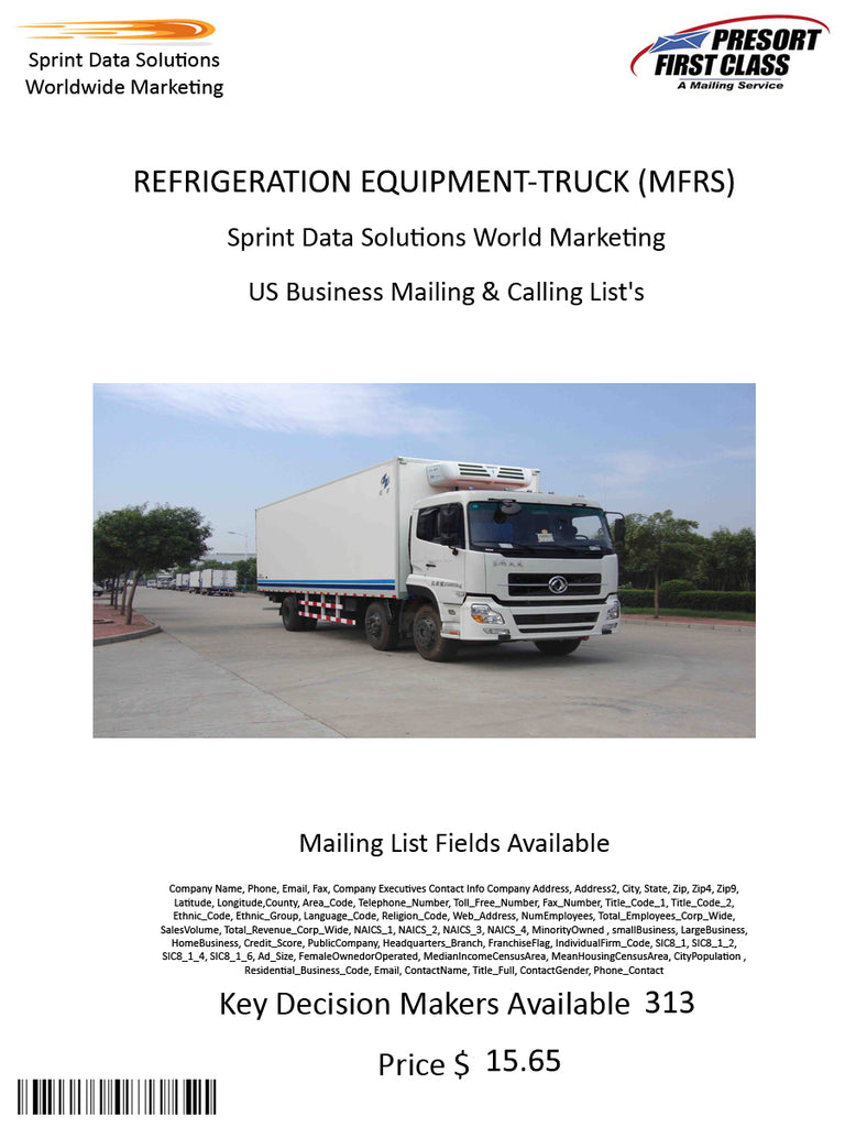 REFRIGERATION EQUIPMENT-TRUCK (MFRS)