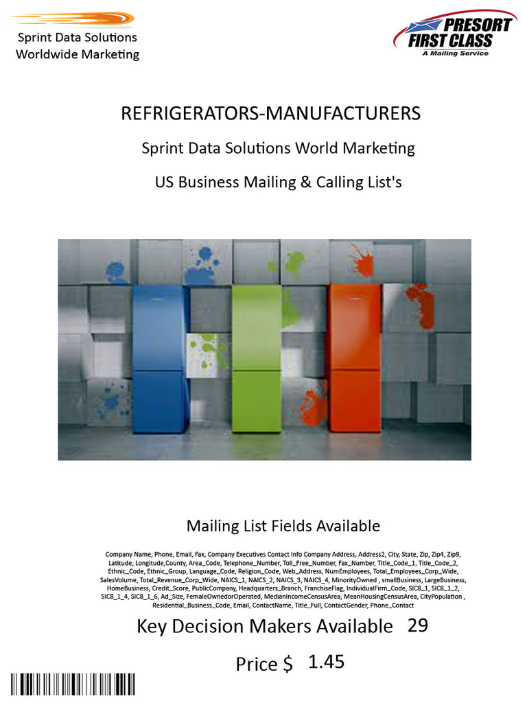 REFRIGERATORS-MANUFACTURERS