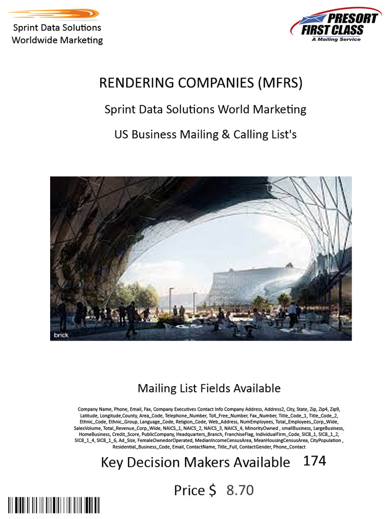 RENDERING COMPANIES (MFRS)