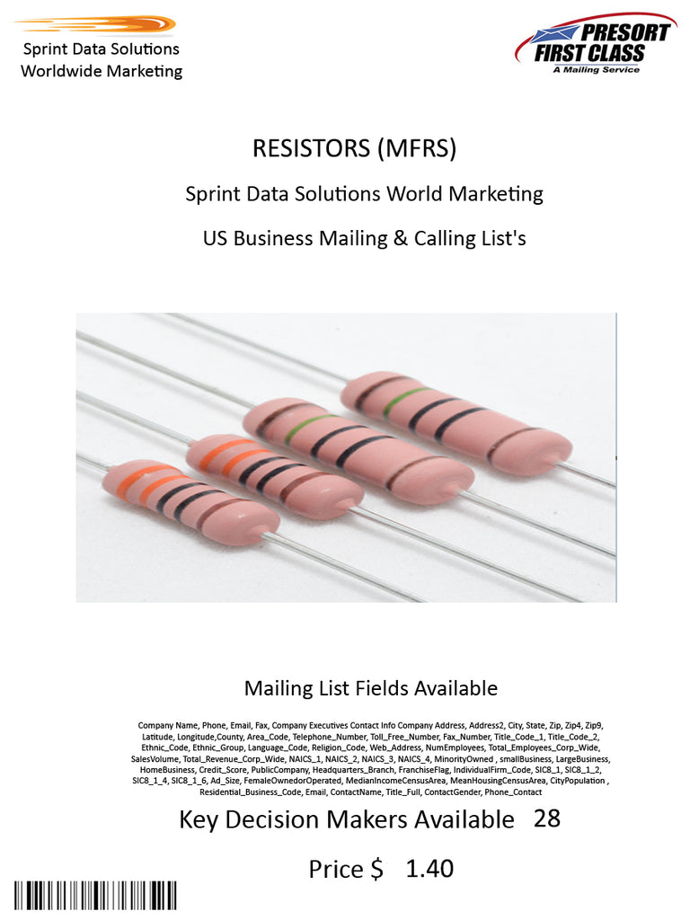 RESISTORS (MFRS)