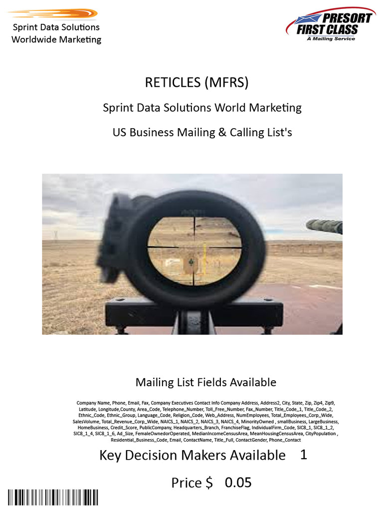 RETICLES (MFRS)