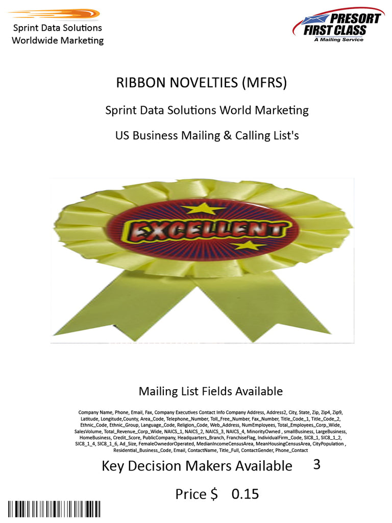 RIBBON NOVELTIES (MFRS)