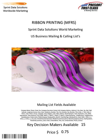 RIBBON PRINTING (MFRS)