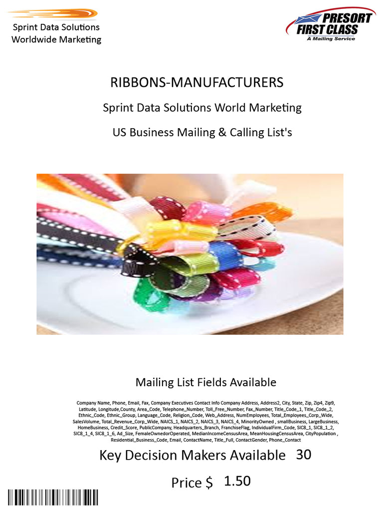 RIBBONS-MANUFACTURERS