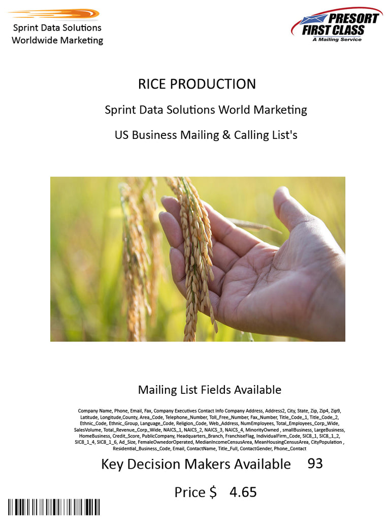 RICE PRODUCTION