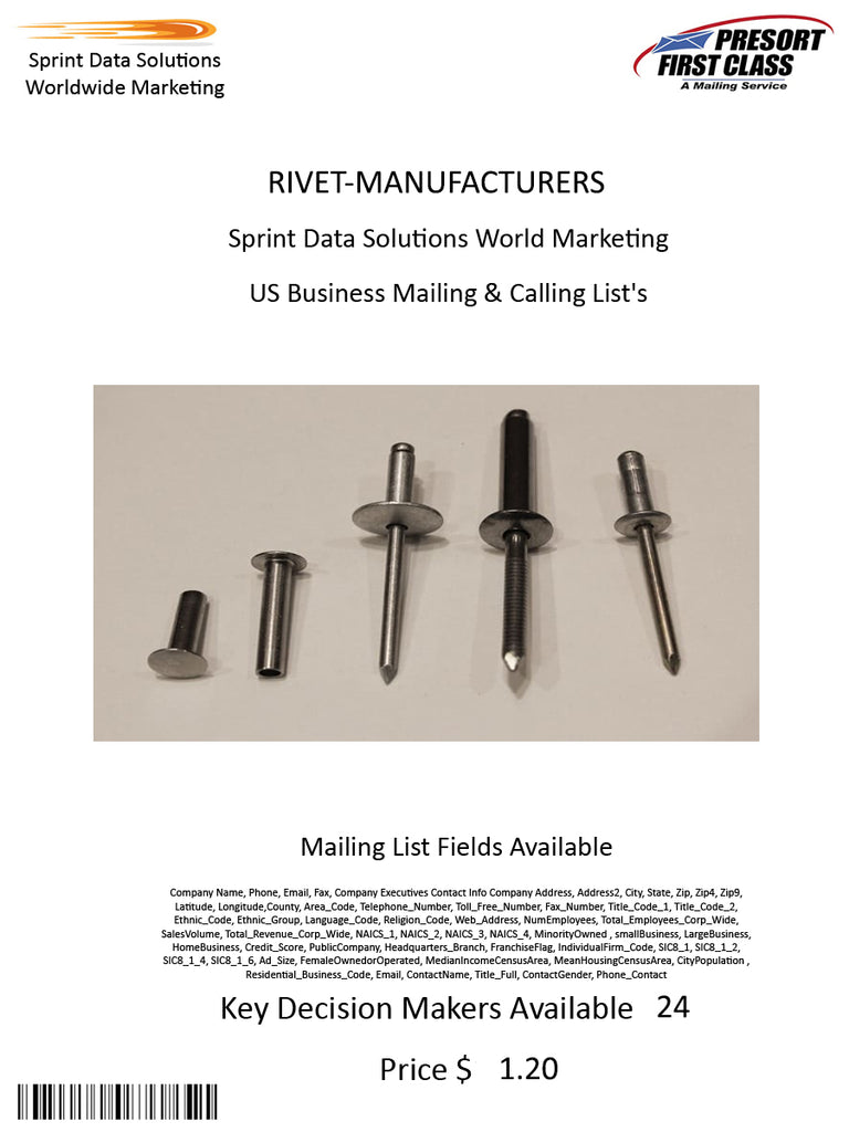 RIVET-MANUFACTURERS