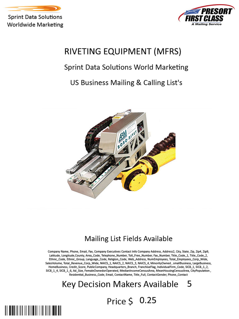 RIVETING EQUIPMENT (MFRS)