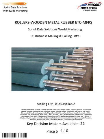 ROLLERS-WOODEN METAL RUBBER ETC-MFRS