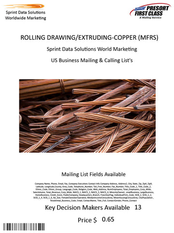 ROLLING DRAWING/EXTRUDING-COPPER (MFRS)