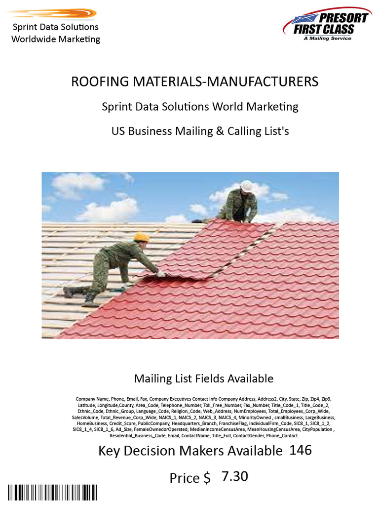 ROOFING MATERIALS-MANUFACTURERS