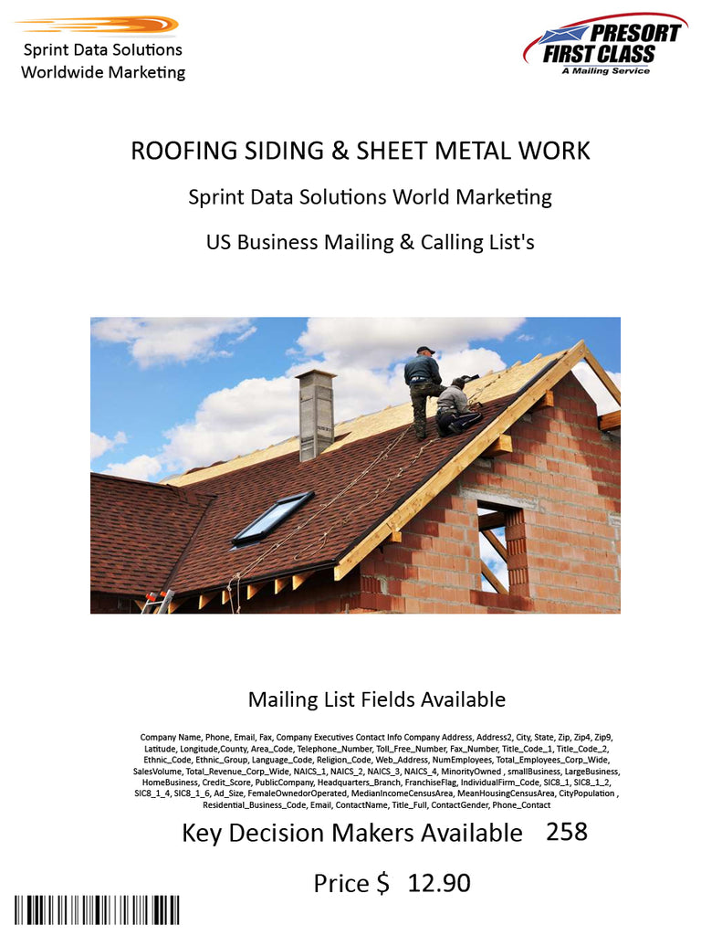 ROOFING SIDING & SHEET METAL WORK