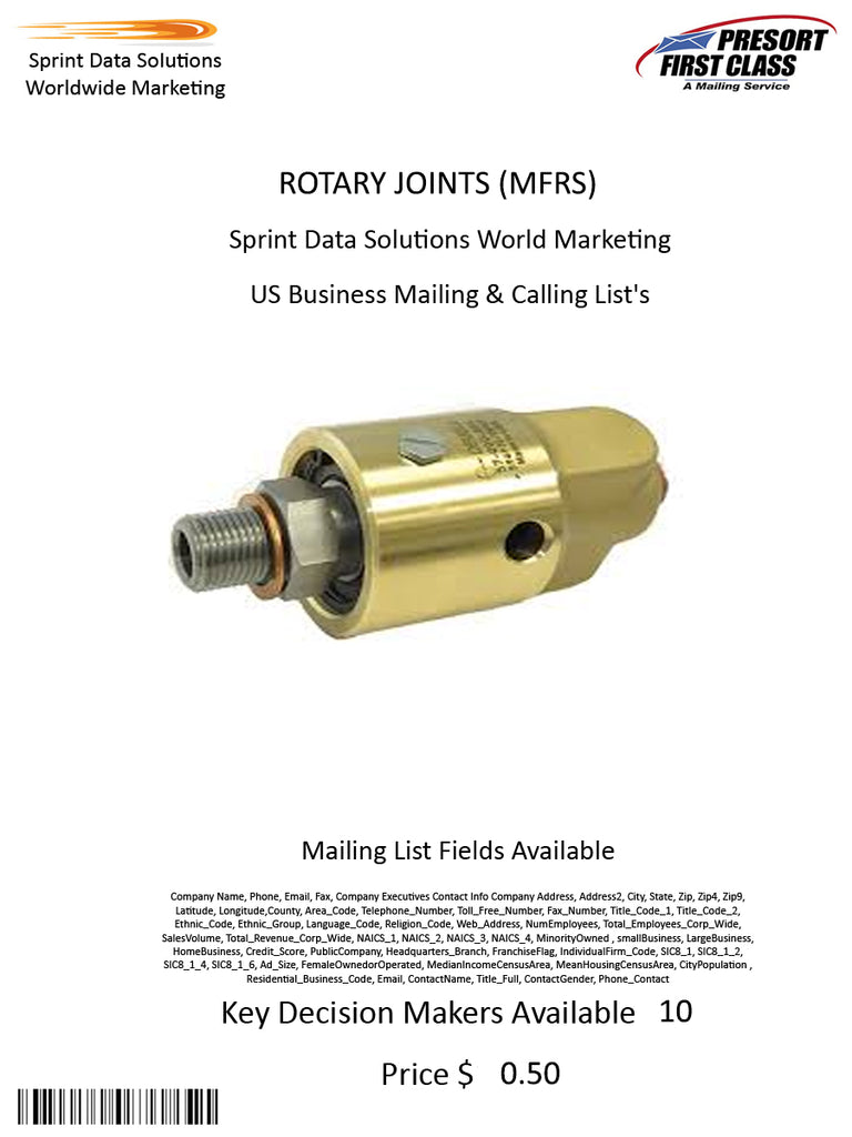 ROTARY JOINTS (MFRS)