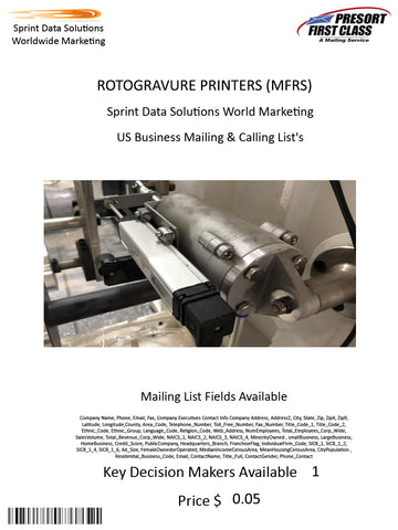 ROTOGRAVURE PRINTERS (MFRS)