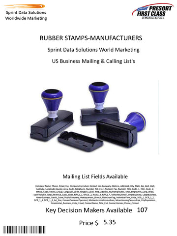 RUBBER STAMPS-MANUFACTURERS