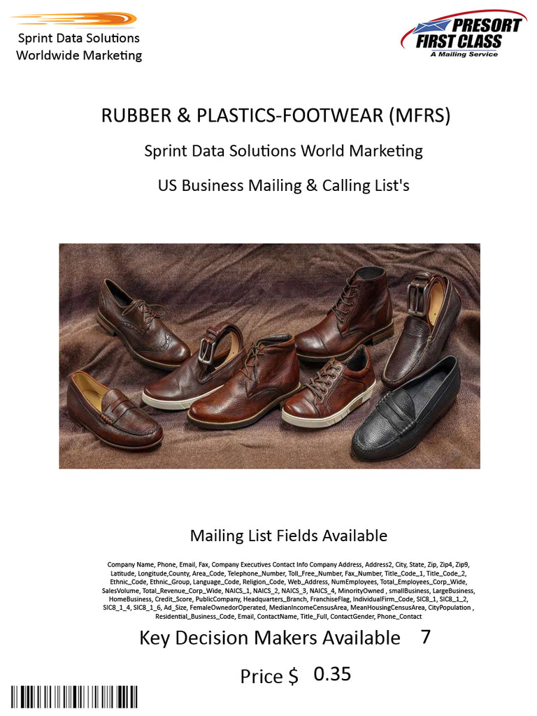 RUBBER & PLASTICS-FOOTWEAR (MFRS)