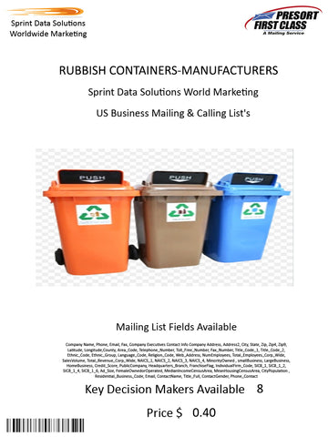 RUBBISH CONTAINERS-MANUFACTURERS