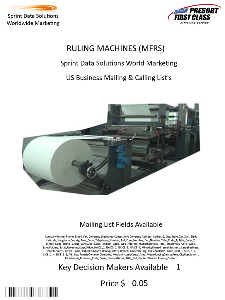 RULING MACHINES (MFRS)