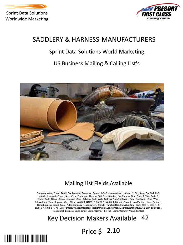 SADDLERY & HARNESS-MANUFACTURERS