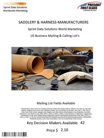 SADDLERY & HARNESS-MANUFACTURERS