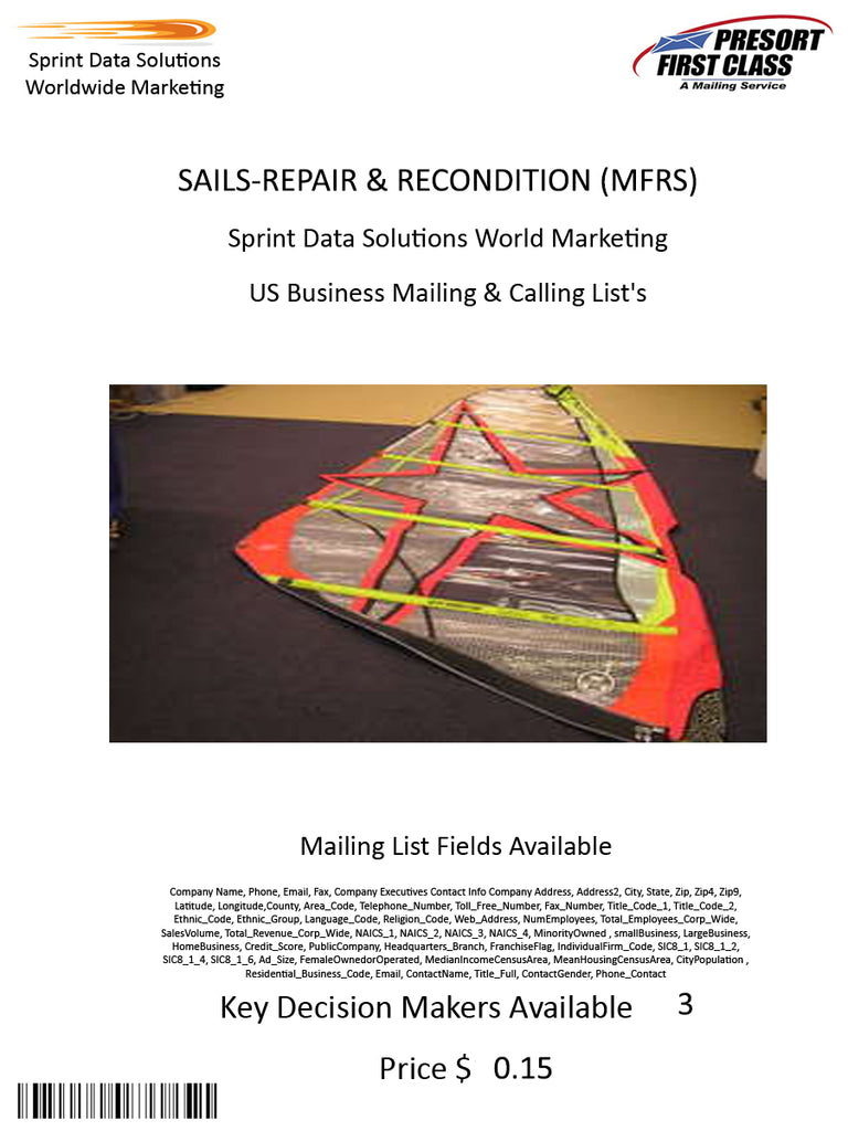 SAILS-REPAIR & RECONDITION (MFRS)