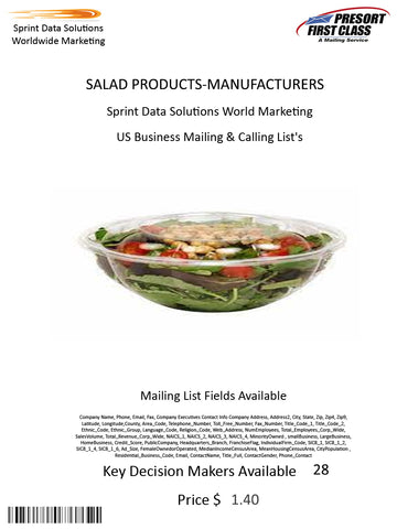 SALAD PRODUCTS-MANUFACTURERS