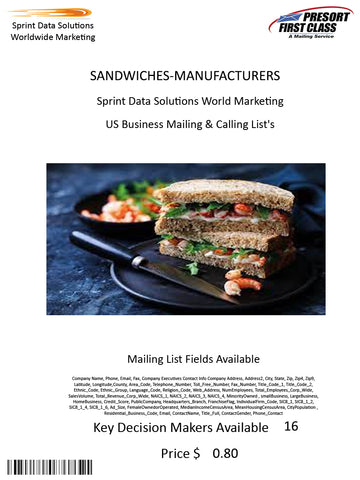 SANDWICHES-MANUFACTURERS