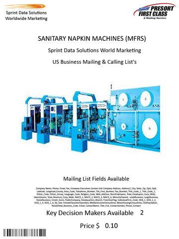 SANITARY NAPKIN MACHINES (MFRS)