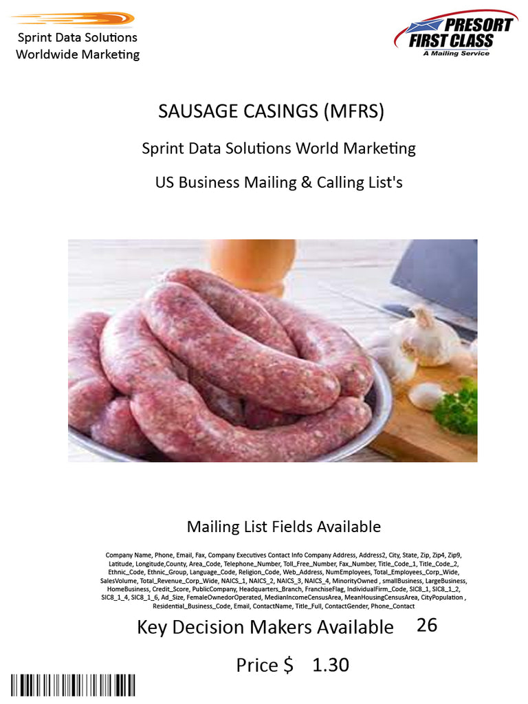 SAUSAGE CASINGS (MFRS)