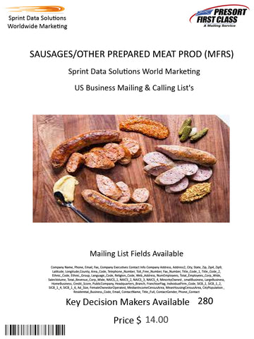 SAUSAGES/OTHER PREPARED MEAT PROD (MFRS)