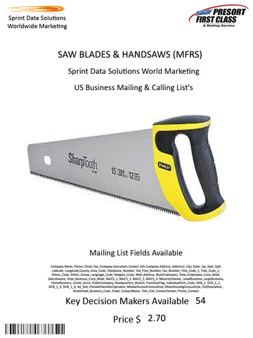 SAW BLADES & HANDSAWS (MFRS)