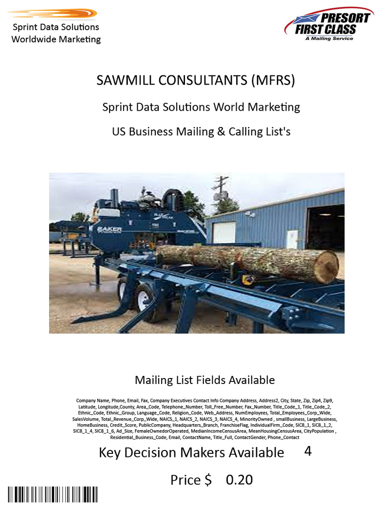 SAWMILL CONSULTANTS (MFRS)