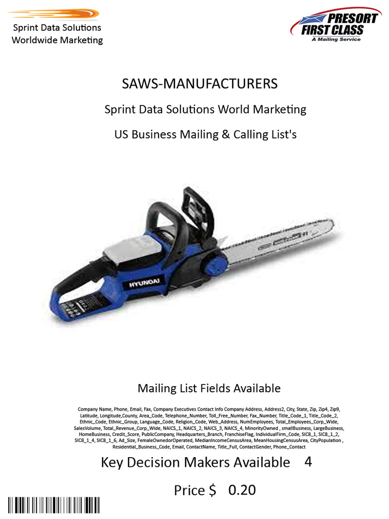 SAWS-MANUFACTURERS