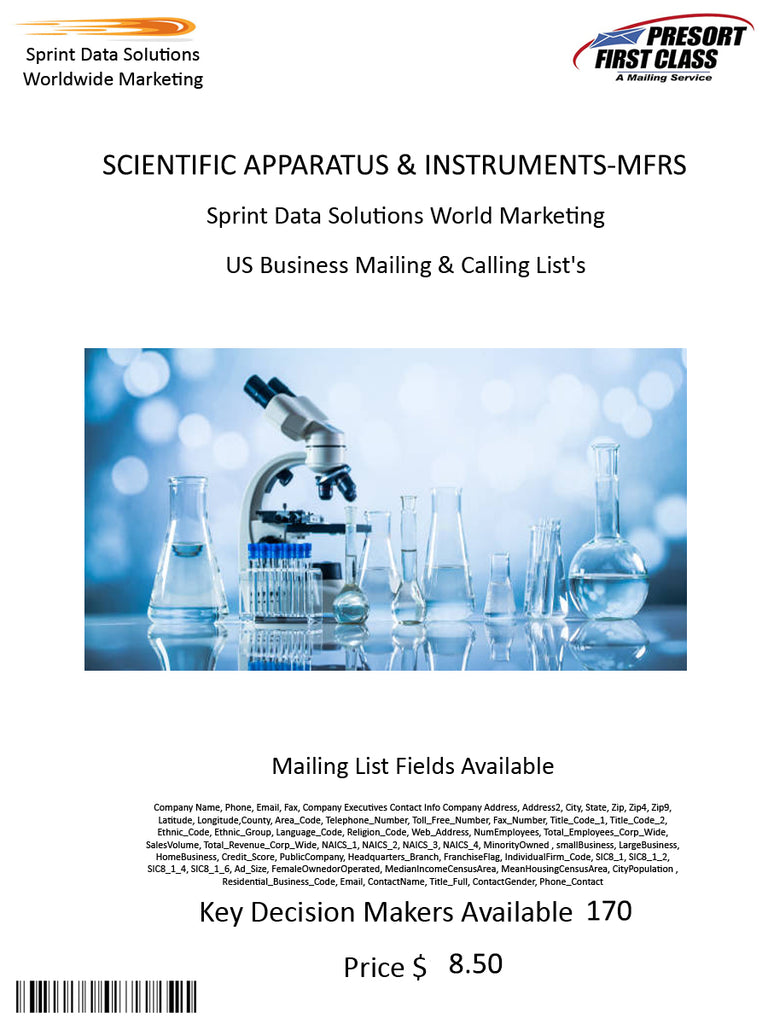 SCIENTIFIC APPARATUS & INSTRUMENTS-MFRS