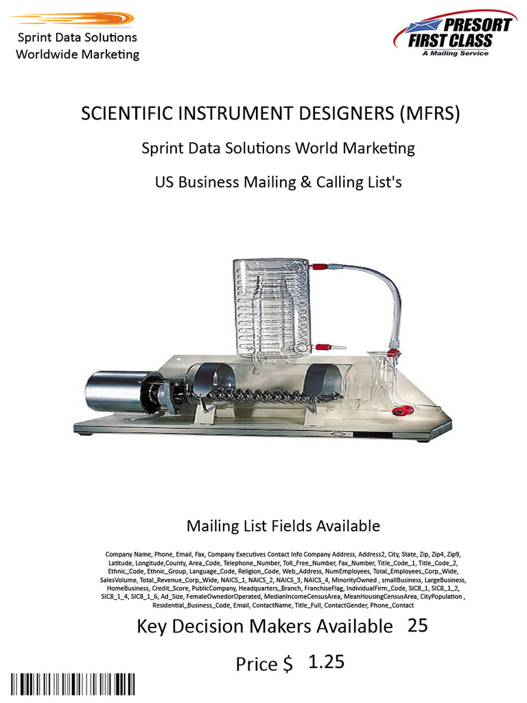 SCIENTIFIC INSTRUMENT DESIGNERS (MFRS)