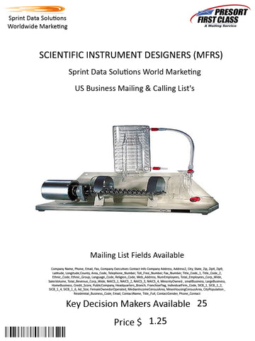 SCIENTIFIC INSTRUMENT DESIGNERS (MFRS)