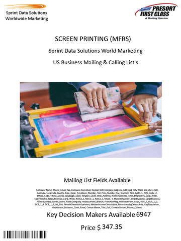 SCREEN PRINTING (MFRS)