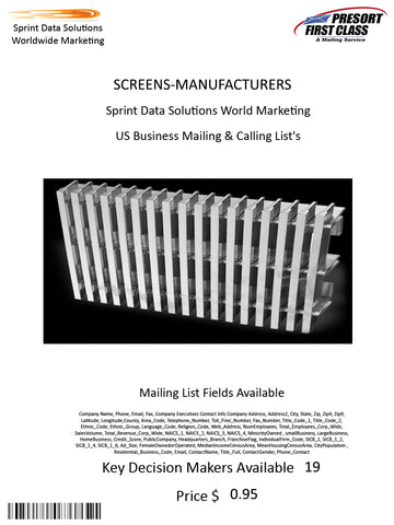 SCREENS-MANUFACTURERS