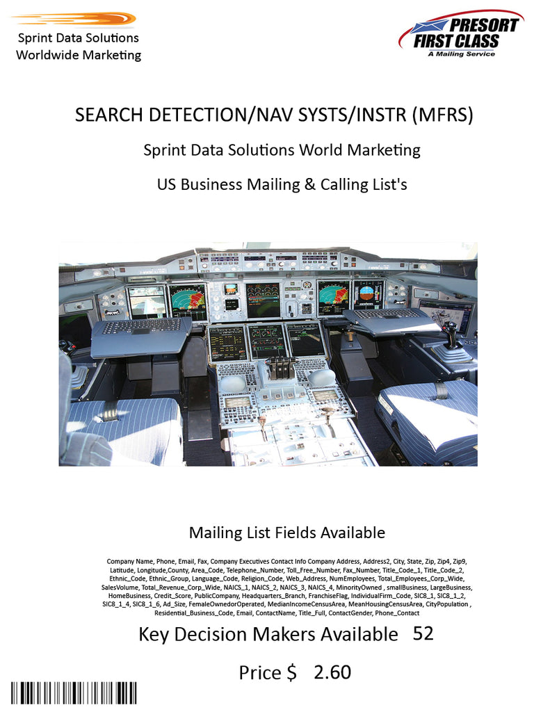 SEARCH DETECTION/NAV SYSTS/INSTR (MFRS)