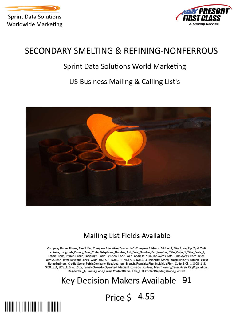 SECONDARY SMELTING & REFINING-NONFERROUS