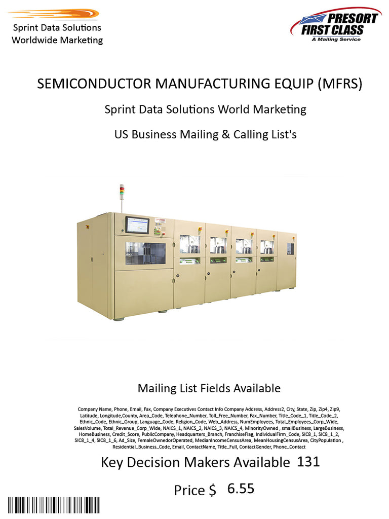 SEMICONDUCTOR MANUFACTURING EQUIP (MFRS)