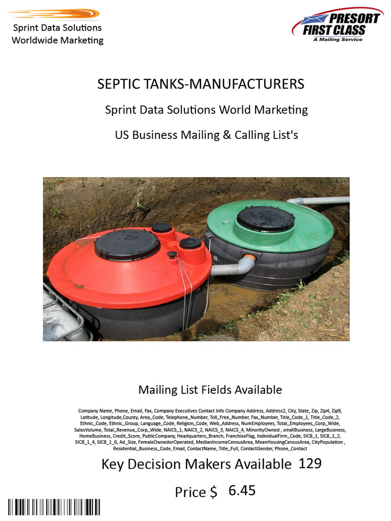 SEPTIC TANKS-MANUFACTURERS