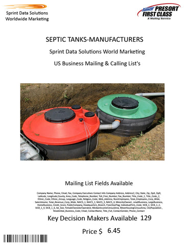 SEPTIC TANKS-MANUFACTURERS