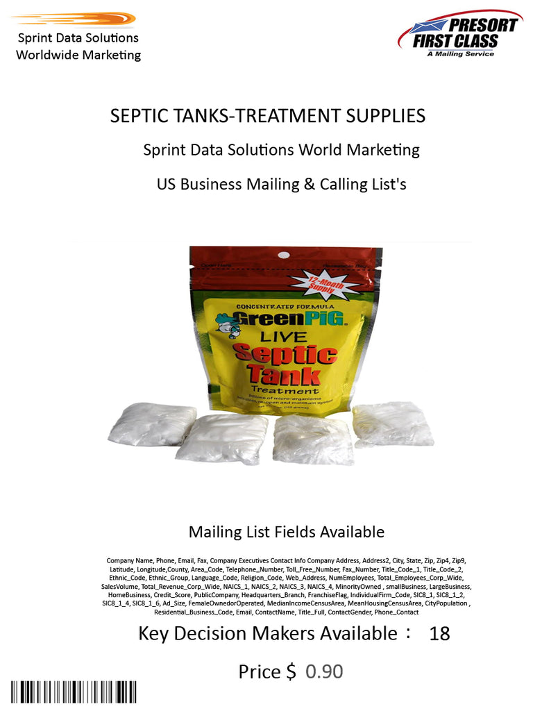 SEPTIC TANKS-TREATMENT SUPPLIES