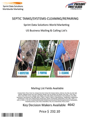 SEPTIC TANKS/SYSTEMS-CLEANING/REPAIRING